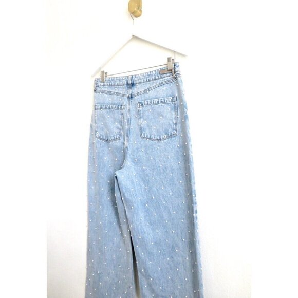 NEW! Blank NYC The Franklin Wide Leg Pearls Denim Jeans SZ 30 - Picture 8 of 10
